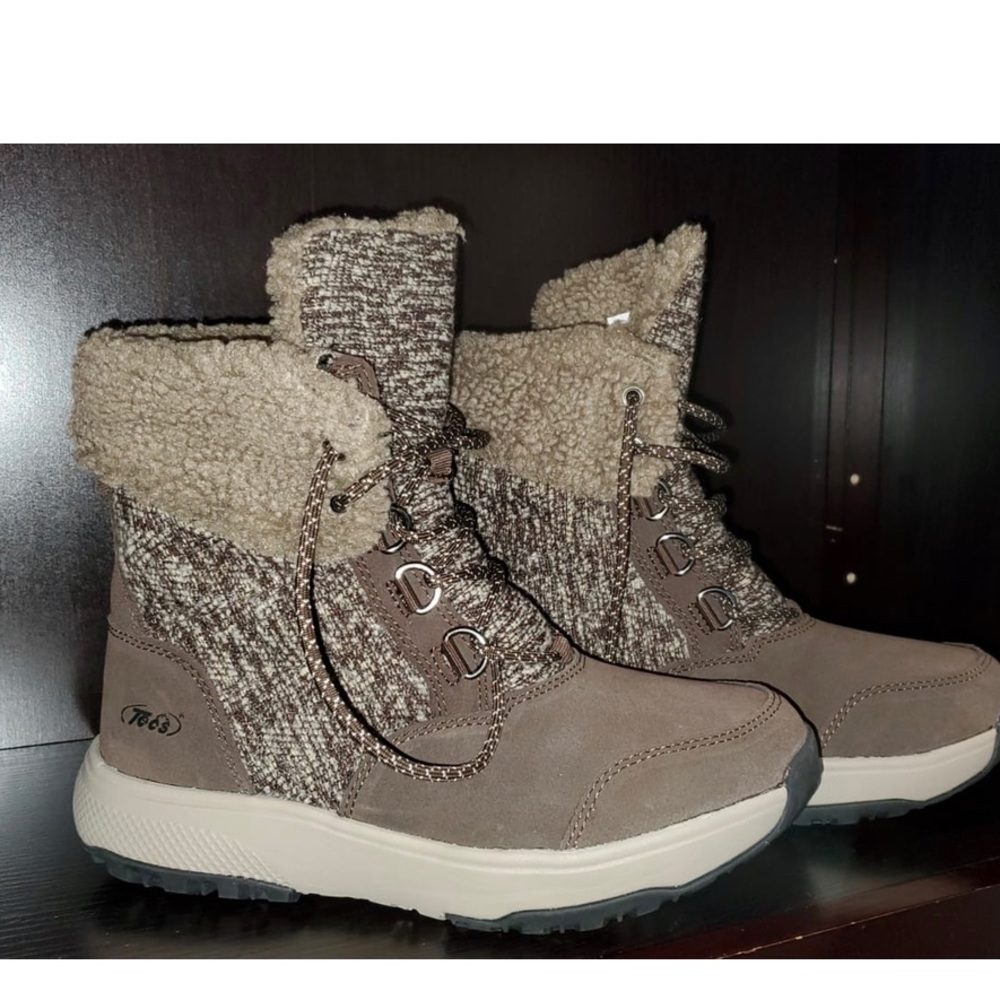 6” Mid Calf Winter Snow Boots, Warm Faux Fur Lined Anti-Slip Waterproof - Picture 3 of 4